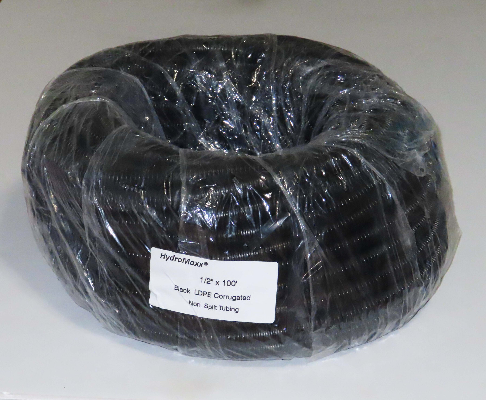 HydroMaxx 100-Foot  Black 1/2" Corrugated Non-Split Tubing / Wire Loom Brand NEW
