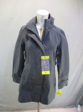 Nwt Kirkland Size S Women Gray Full Zip Snap Stand Collar Pocket Trench Coat 939