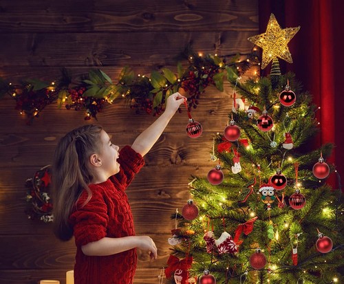 60Pcs Christmas Ball Xmas Tree Ornaments Hanging Baubles Shatterproof Decor USA - Picture 15 of 47