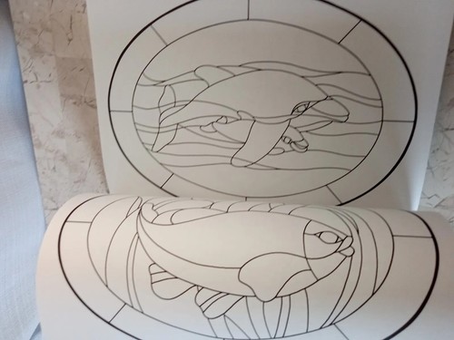 Oval Stained Glass Pattern Book VTG Dover C Eaton 60 Full Page Designs Color Art - Picture 8 of 12