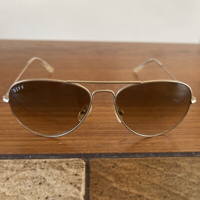 Gradient Sunglasses Diff Aviator Sunglasses DIFF Lenox Gold Blue