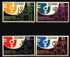 Guyana #218 - 221 Mint Never Hinged Complete 1975 International Women's Year