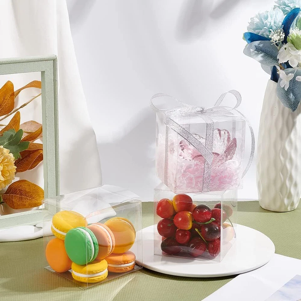 SCATOLE BOMBONIERE PIEGHEVOLI TRASPARENTI PVC WEDDING CONFETTI VARIE MISURE - Immagine 3 di 4