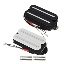 FLEOR 57mm Dual Rail Humbucker Dual Blade Electric Guitar Pickup Ceramic 4-Wires