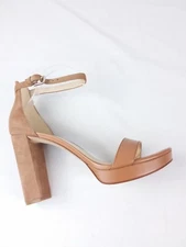 NEW Nine West Dempsey Platform Nude Leather Suede Sandals- Size 10M