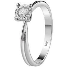 BLISS ANELLO SOLITARIO  RUGIADA CON DIAMANTE ORO BIANCO 18KT (20081295)