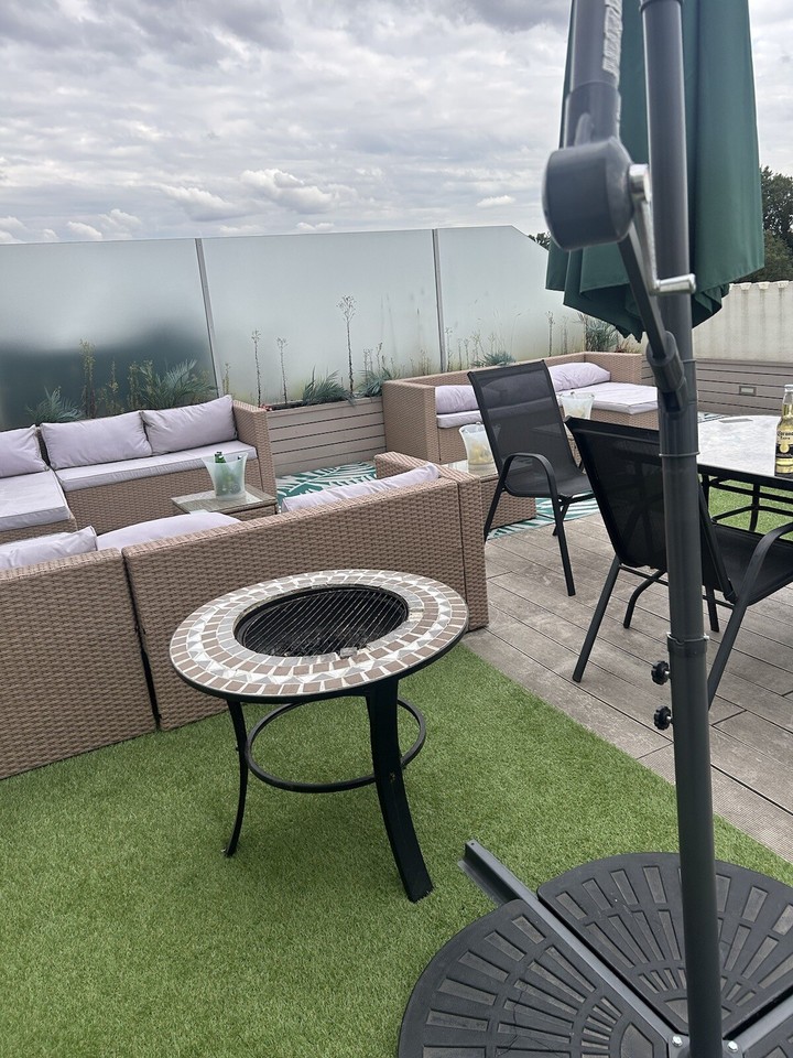 Patio Rattan Garden Furniture 4 Seater Outdoor Set Sofa w/ Table FREE RAIN COVER eBay