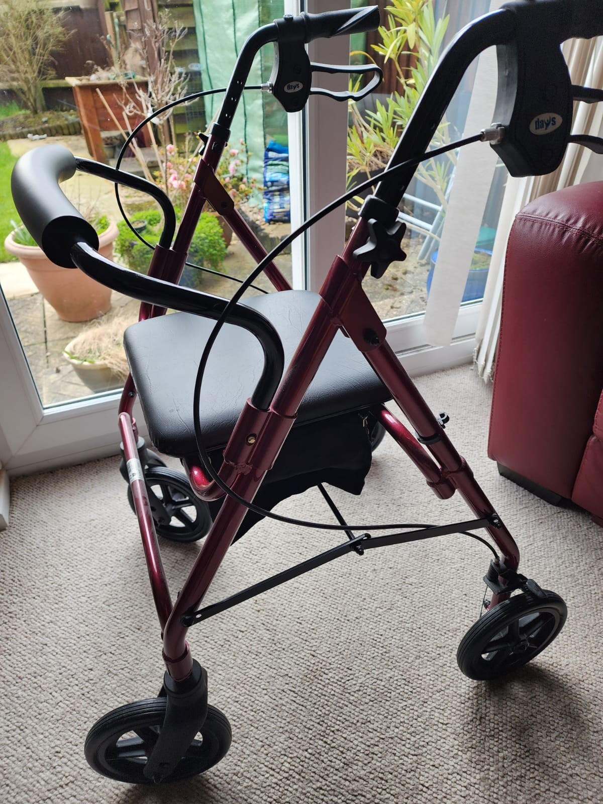 Days Lightweight Folding Four Wheel Rollator, Mobility Walker with