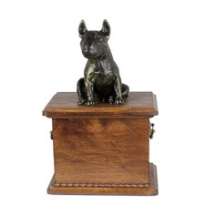 Bull Terrier, Bully - urn for dog ashes, wooden urn with a dog silhouette, class