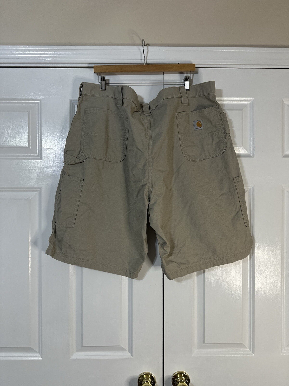 Men’s Carhartt Big And Tall Loose Fit Utility Shorts size 46 waist light khaki thumbnail 5
