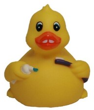 Pearly White Toothbrushing Rubber Duck, Dentist Floating Upright -Waddlers Brand