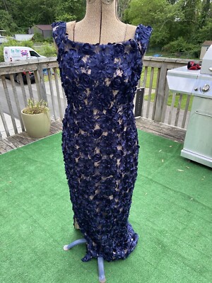 STUNNING Aiden Matrix NWT Off The Shoulder Evening Gown Navy/Twilight Lined SZ 4