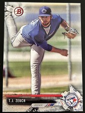 T. J. ZEUCH 2017 BOWMAN DRAFT #BD-68 BLUE JAYS