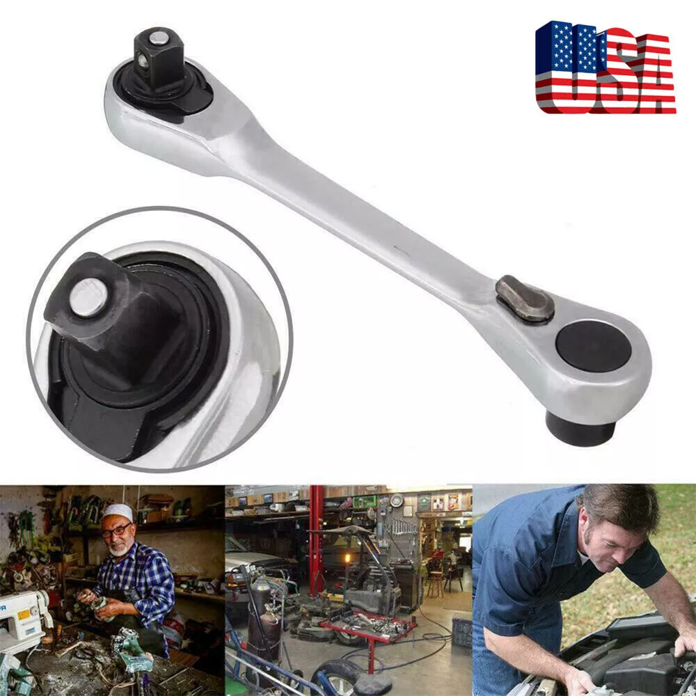 Double socket ratchet wrench outlet