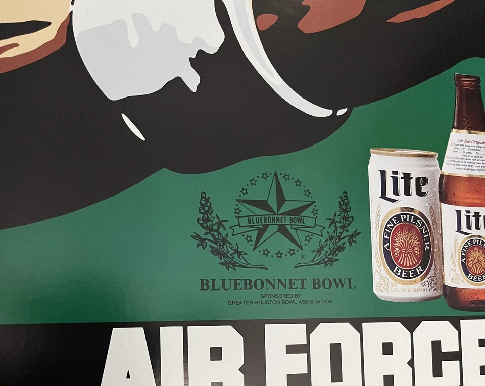TEXAS LONGHORNS Air Force 1985 Bluebonnet Bowl Lite Promo Advertisement Poster - Image 2 of 4