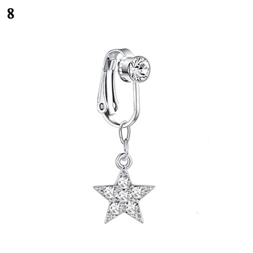 Navel Fake Pircing Ring Fake Belly Ring Earring Clip Fake Earring Body Jewelry ^ - Foto 10 di 23