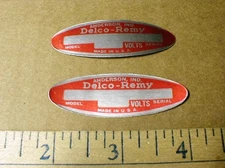 Delco Remy foil sticker decals Volt Starter alternator ignition NOS vtg 1960s