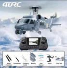 2*Battery 4DRC L2 4CH RC Helicopter 8K Camera 6-Axis Gyro Black Hawk With Screen