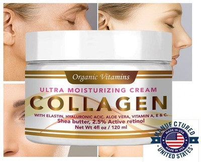 Collagen Elastin Cream Antioxidant Vitamin E , A & Shea Butter -  4oz free shipp