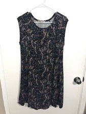 Ann Taylor Loft Dress Sleeveless Knee Length Floral Size Small