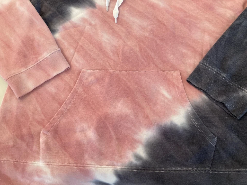 Ivory Ella Tie Dyed Pink Blue Hooded Sweatshirt SZ Medium - Image 4 of 4