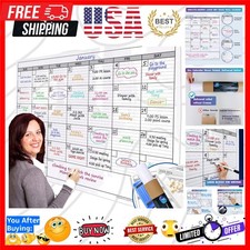 Dry Erase Monthly Extra Large White Board Calendar for Wall, 38" by 50", Jumb...