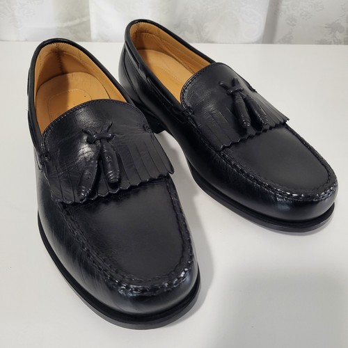 Rockport Kinetic Air Circulator Tassel Leather Loafers Shoes Sz 9.5W Black
