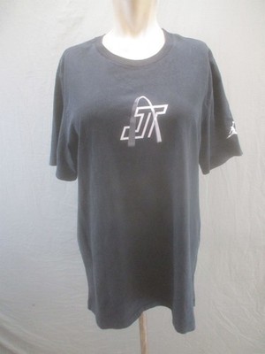 Jordan Size L Mens Black 100% Cotton Short Sleeve Logo Activewear TShirt 045