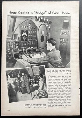 Boeing 314 Clipper Pan Am 1939 pictorial  Huge Cockpit is Bridge of Flying Boat 