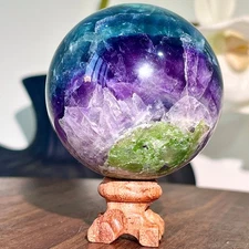 314G Natural fluorite crystal products, beautiful colored fluorite balls for tre