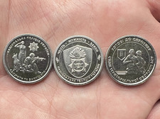 Coins 10 hryvnia Ukraine, lot x3, police, national guard, territorial defense, U