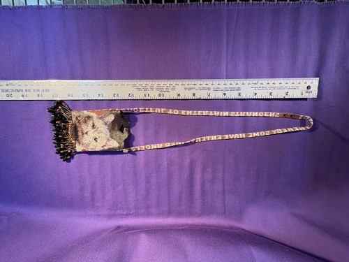 CAT beaded neck pouch amulet medicine bag seed beads - Picture 7 of 10