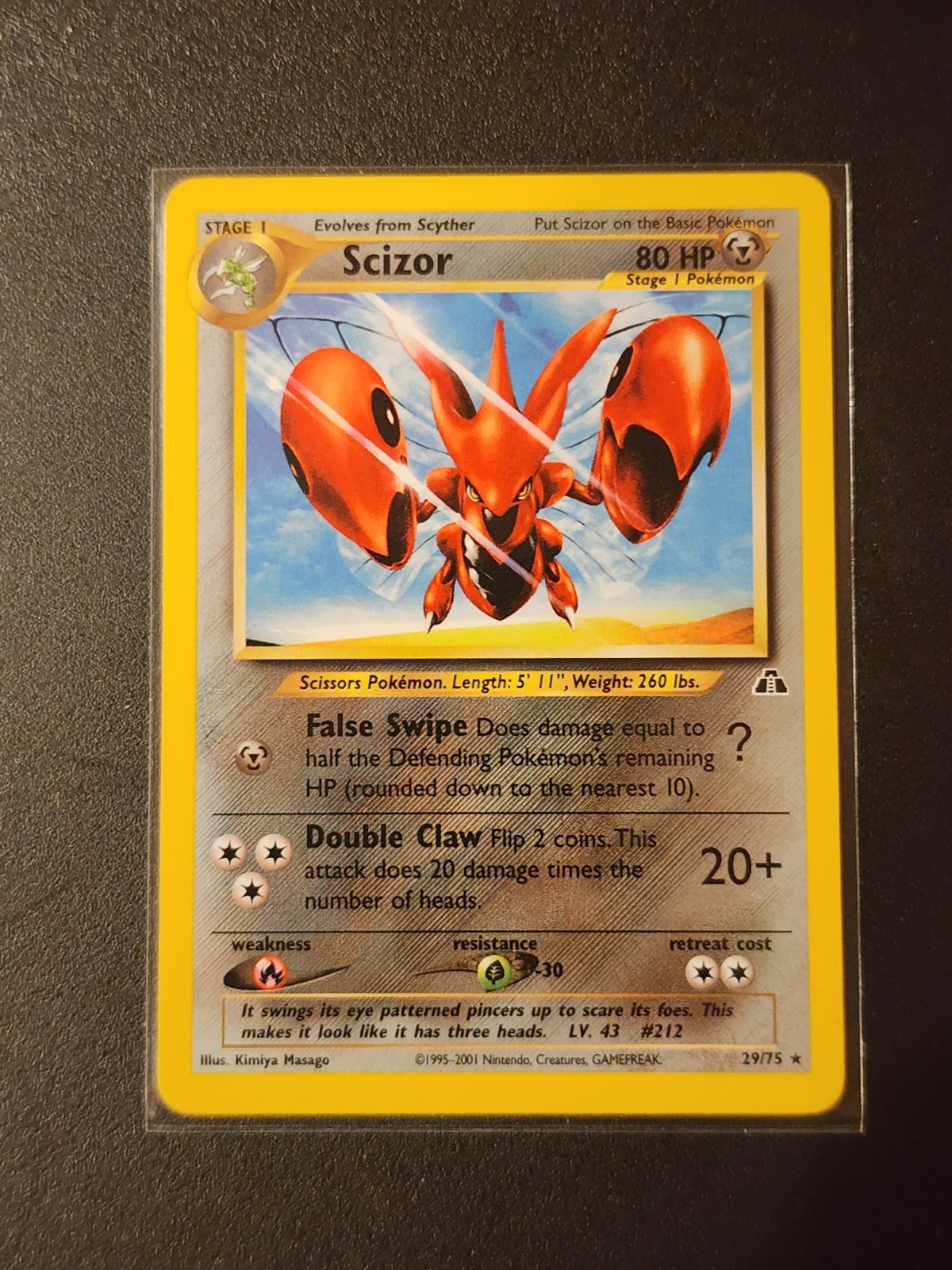Scizor - 29/75 - Pokemon Neo Discovery Unlimited Rare Card WOTC LP/NM