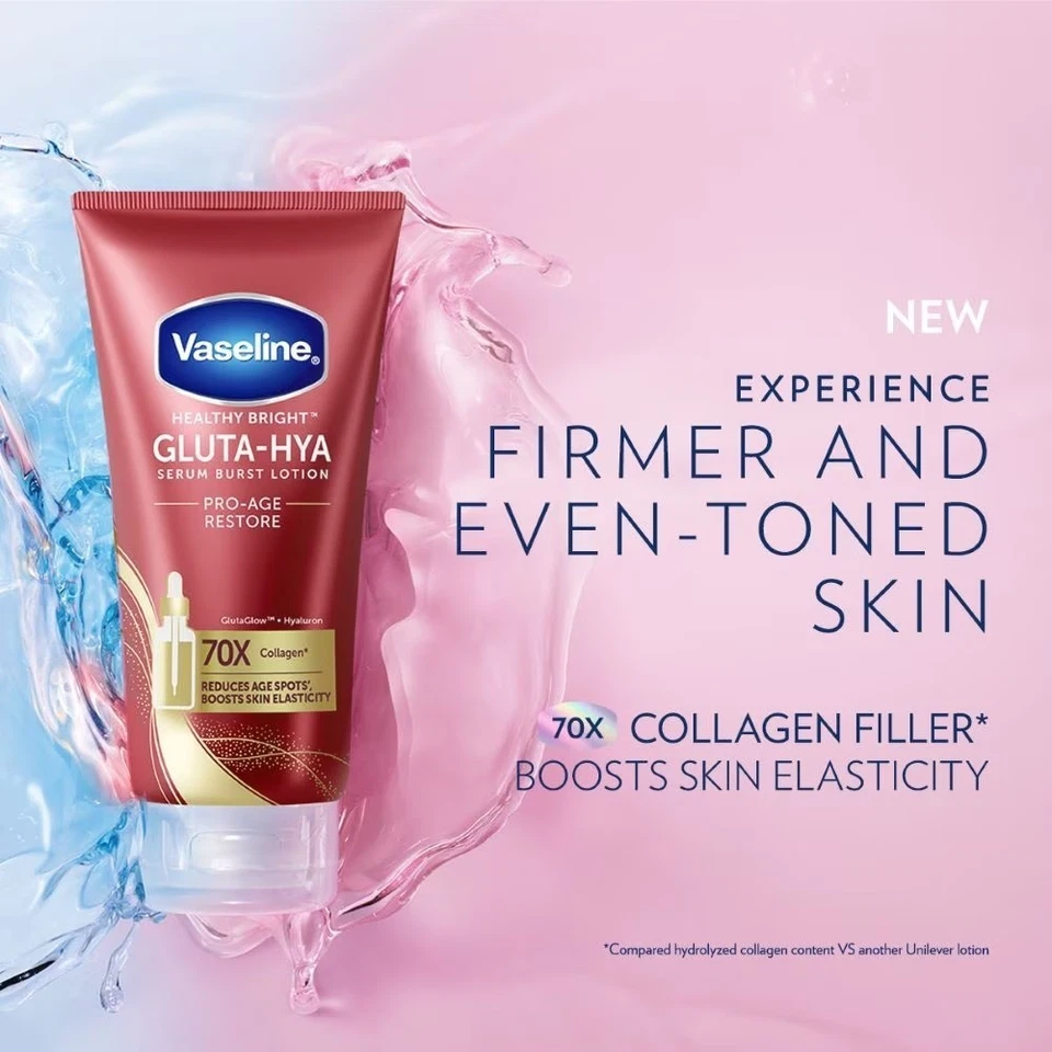 Сывороточный лосьон VASELINE Pro-Age Gluta-Hya Healthy Bright Restore 70 мл x 2 шт. - Изображение 3 из 4