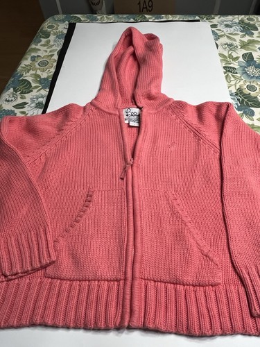 Lilly Pulitzer Cable Knit Hooded Zip Up Sweater Sz 6X - Picture 2 of 11