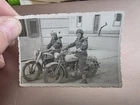 SOLDIERS RIDING MILITARY MOTORCYCLES. ORIGINAL WW2 PHOTO 9x6cm App