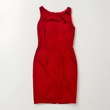 Nine West Women’s Size 4 Red Sleeveless Sheath Dress Classic Fitted Knee Length