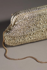 NWT By Anthropologie Metallic Crochet Clutch ...