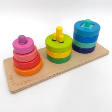 Lovevery Twist  Pivot Pattern Puzzle Wooden Stacking Toy