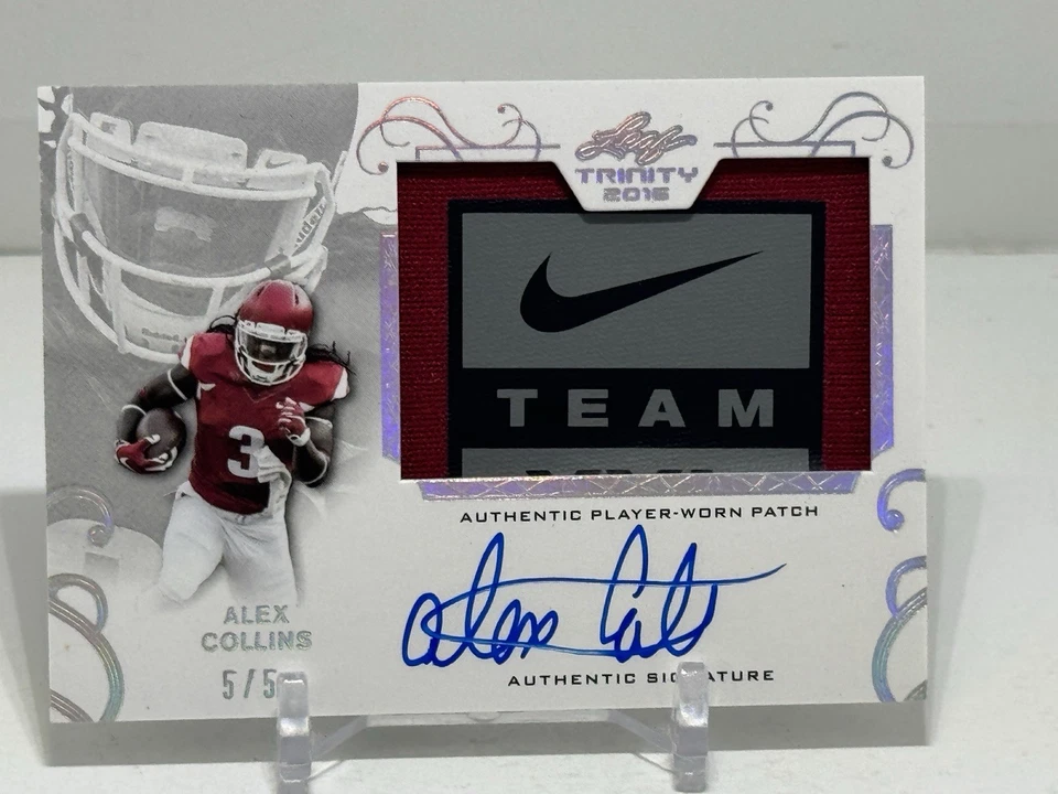 2016 LEAF TRINITY ALEX COLLINS #PA-AC1  PATCH RC  3-CLR AUTO RPA  SHIPS SAME DAY - Image 4 of 4