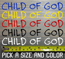 Child of God Sticker Decal Jesus Fish Christian Bible Verse John 3:16 Cross