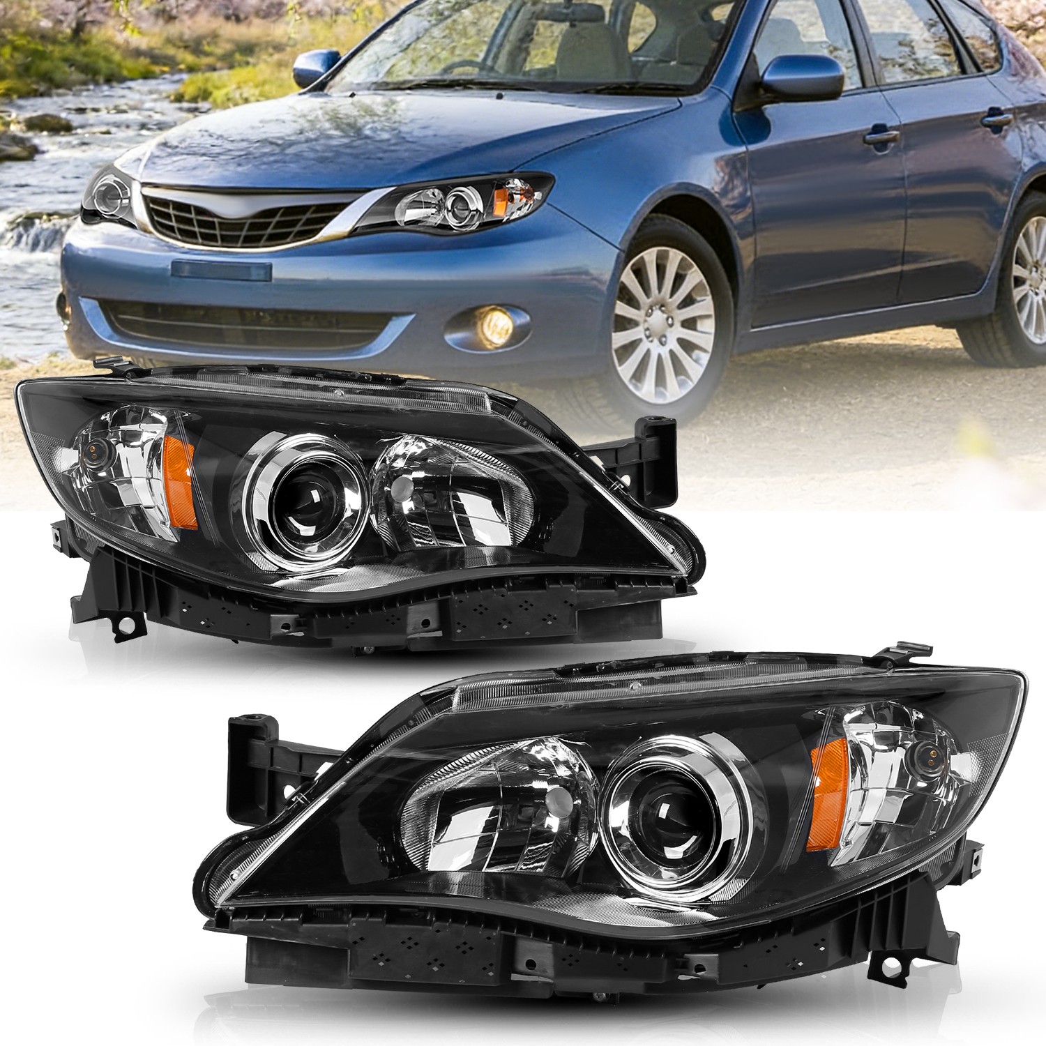For 2008-2011 Subaru Impreza Sport WRX Factory Headlamps Headlights Left+Right