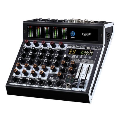 6Channel Audio Mixer with 99 DSP Effects, Bluetooth, USB, and Phantom Power