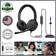 Wired Stereo Headset with Microphone for PC, Noise Cancelling  Volume Control