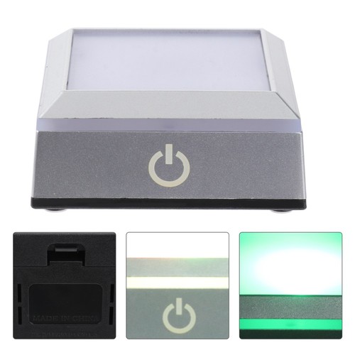 LED Light Base Small Square Lamp Holder Lighted Display Crystal Stands for