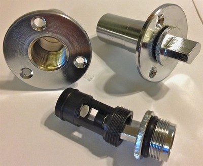 Boatwise Safety Drain Plug (Chrome, 1 inch) Chrome (Complete Assembly)