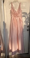 David's Bridal Petal Satin Sleeveless Ball Dress Size 6 Bridesmaid Prom Formal