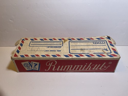Vintage 1970's Rummikub Game Made in ISRAEL w/ Original Wood Box & Shipping Box - Picture 5 of 5