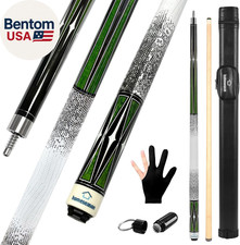 Pool Cue Stick 58" Billiard Cue Sticks 3D Printed Grip Professional Low Deflecti
