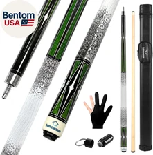 Pool Cue Stick 58" Billiard Cue Sticks 3D Printed Grip Professional Low Deflecti